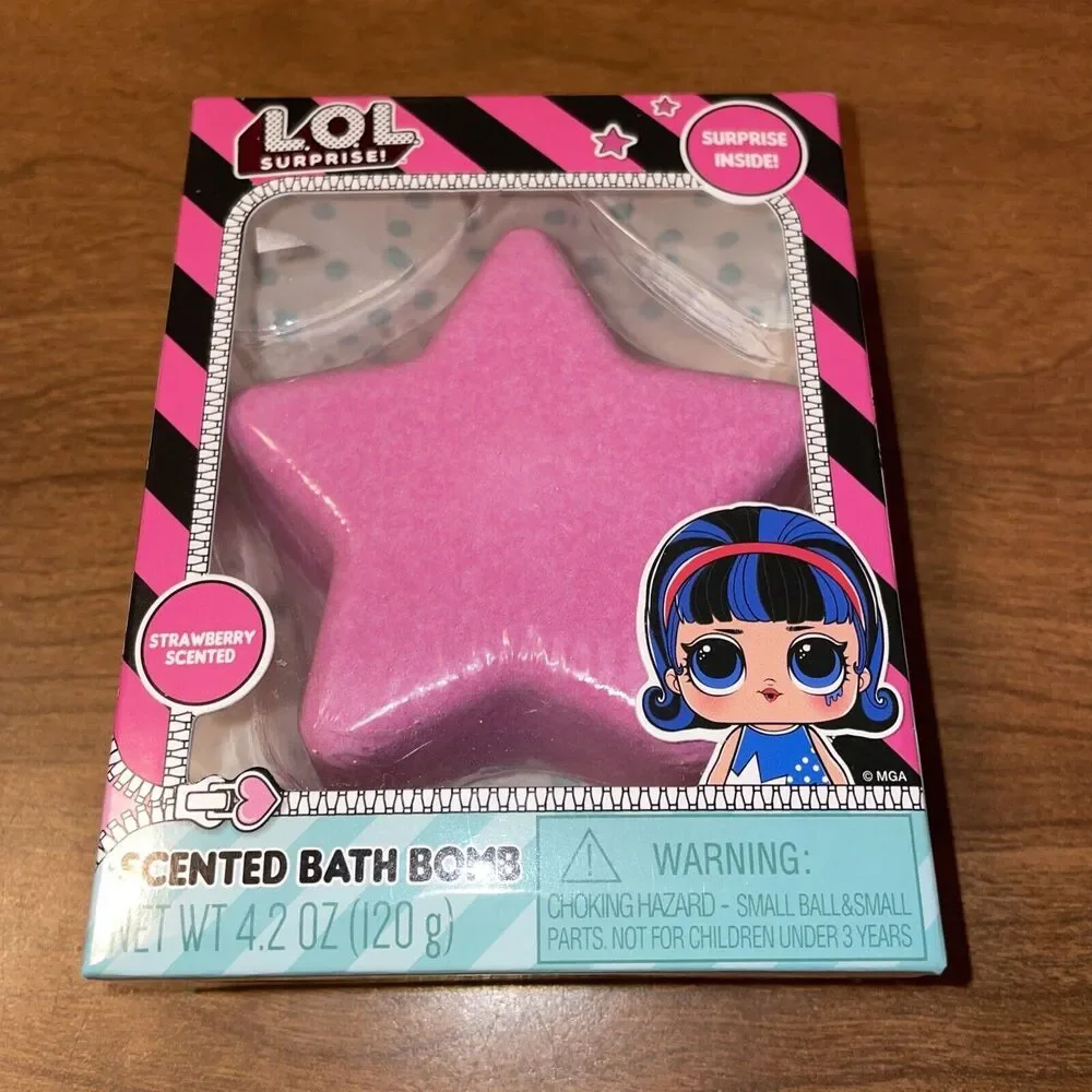 LOL Surprise! Strawberry Scented Bath Bomb Pink Star Design Ages 3+